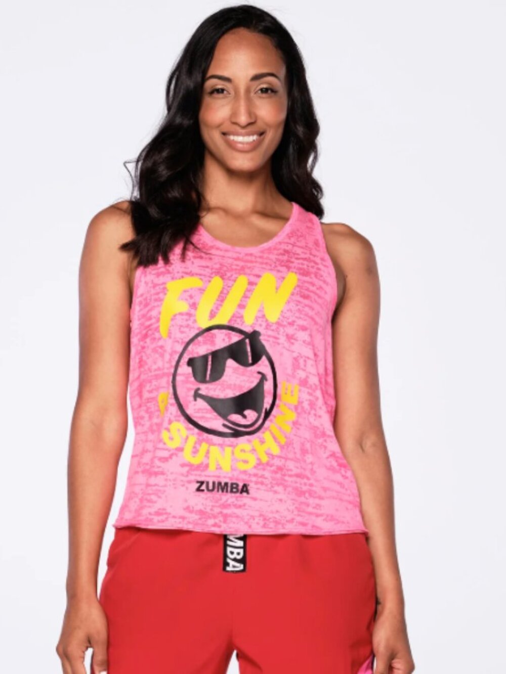 XL Zumba Wear Zumba Fun + Sunshine Tank - Gumball Pink (bright pink)
